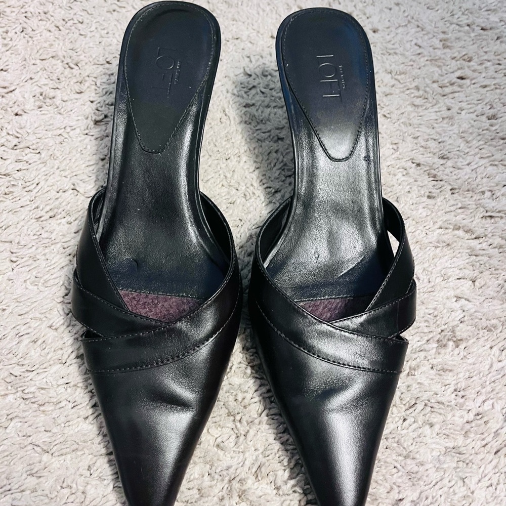 LOFT Brown Mules with Decorative Detail